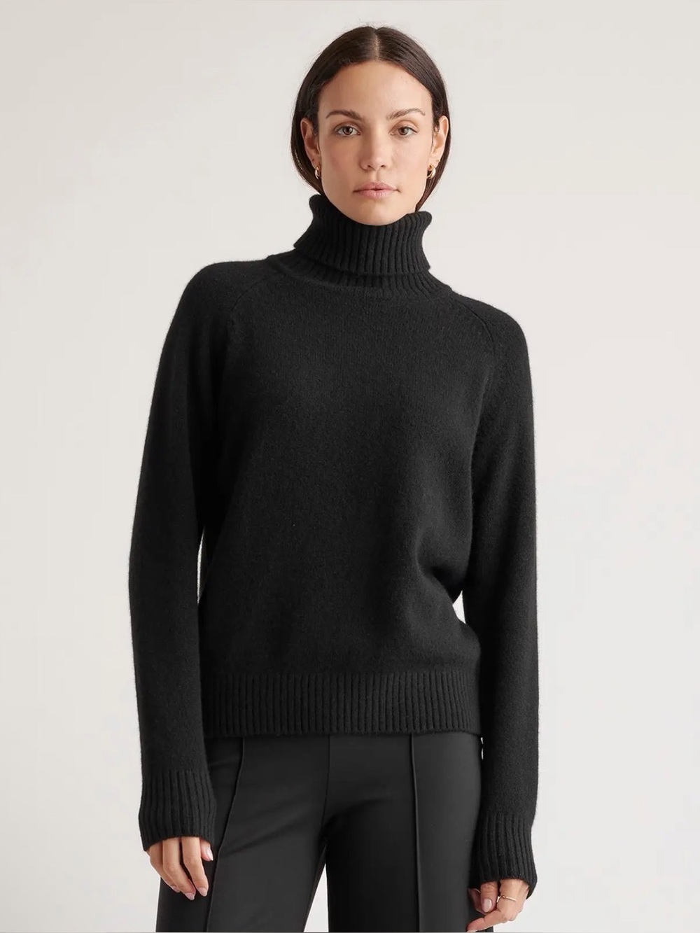 Quince 100% Yak Wool Turtleneck Sweater in Black Medium 1275